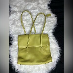Rare Vintage Coach Flap Shopper Bag in color Lime